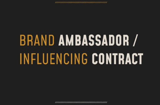 BRAND AMBASSADOR / INFLUENCING CONTRACT